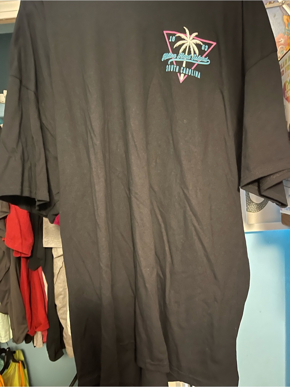 Black Graphic Palm Short-Sleeve Men's Shirt - South Carolina